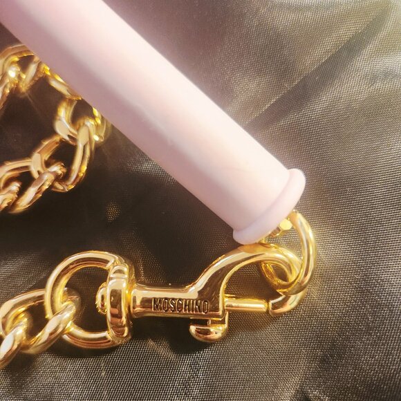 RARE MOSCHINO Hairdryer Crossbody Pink Bag with Gold Chain - Picture 8 of 8